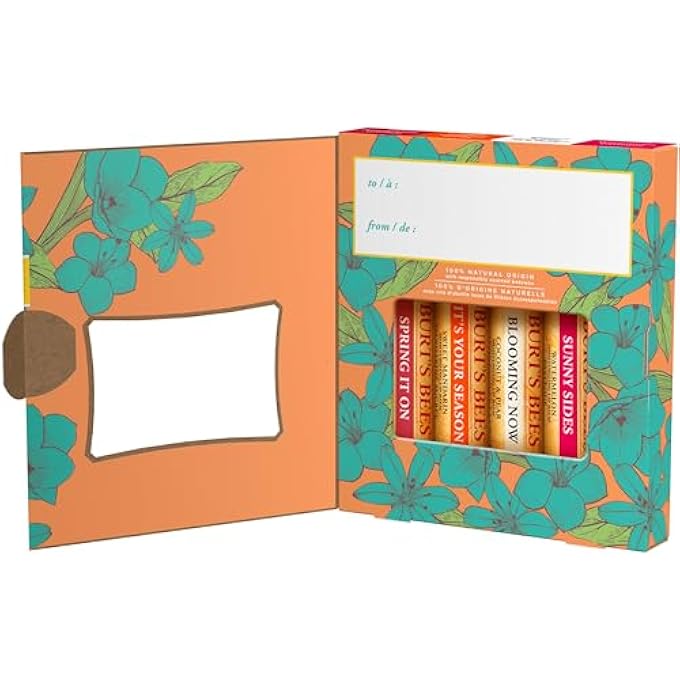Burt's Bees LIP BALM GIFT SET, POMEGRANATE, COCONUT & PEAR, WATERMELON, SWEET MANDARIN, JUST PICKED, 4X4.25G - Image 2